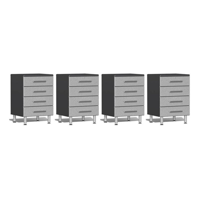 Ulti-MATE Garage 4-Drawer Base Cabinet in Stardust Silver Metallic (4-Pack)