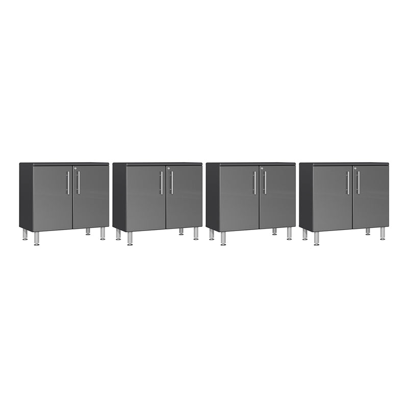 Ulti-MATE Garage 2-Door Oversized Base Cabinet in Graphite Grey Metallic (4-Pack)