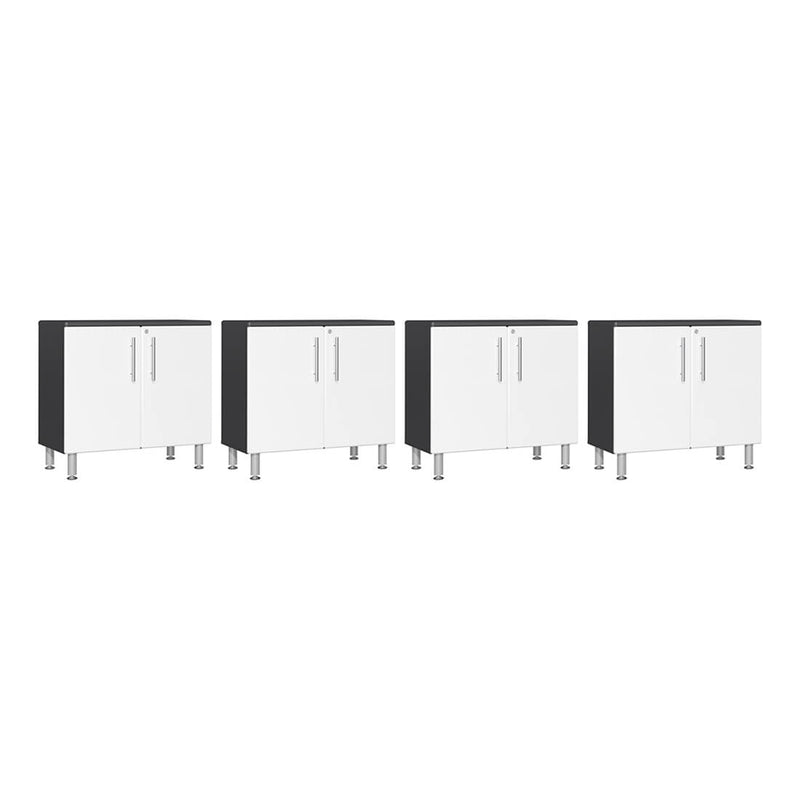 Ulti-MATE Garage 2-Door Oversized Base Cabinet in Starfire White Metallic (4-Pack)