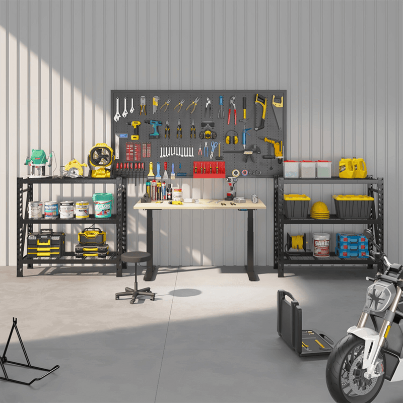 4Dock Electric 72 x 32 Height-Adjustable Industrial Workbench (Black Frame)