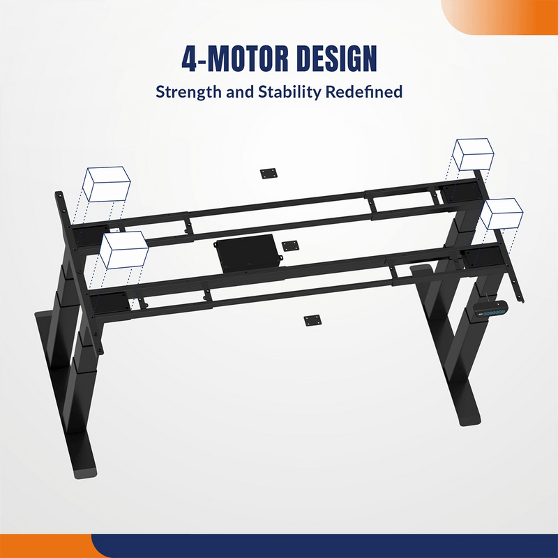 4Dock Electric 90 x 36 Height-Adjustable Industrial Workbench (Grey Frame)