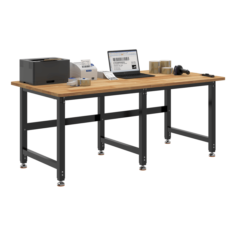 4Dock Heavy-Duty 72 x 36 Industrial Workbench (Black Frame)