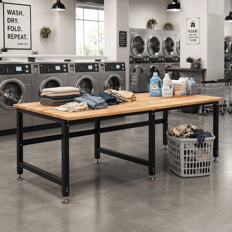 4Dock Heavy-Duty 72 x 36 Industrial Workbench (Black Frame)