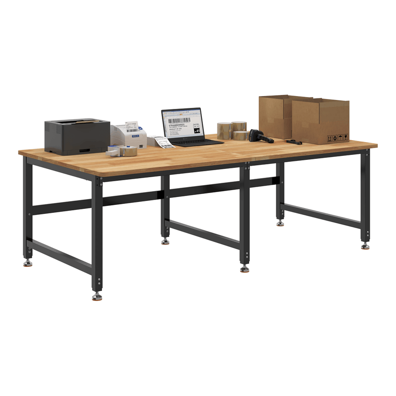 4Dock Heavy-Duty 90 x 48 Industrial Workbench (Black Frame)