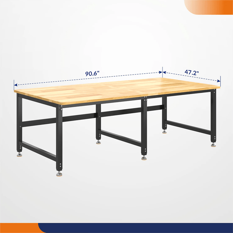4Dock Heavy-Duty 90 x 48 Industrial Workbench (Black Frame)