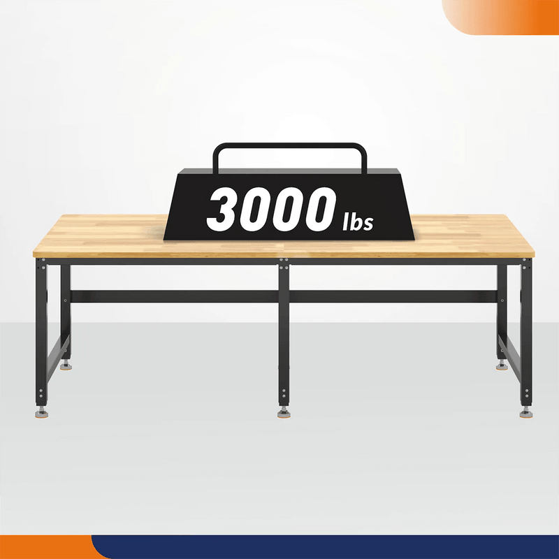 4Dock Heavy-Duty 90 x 48 Industrial Workbench (Black Frame)