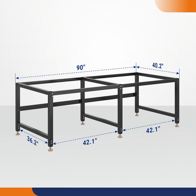 4Dock Heavy-Duty 90 x 48 Industrial Workbench (Black Frame)