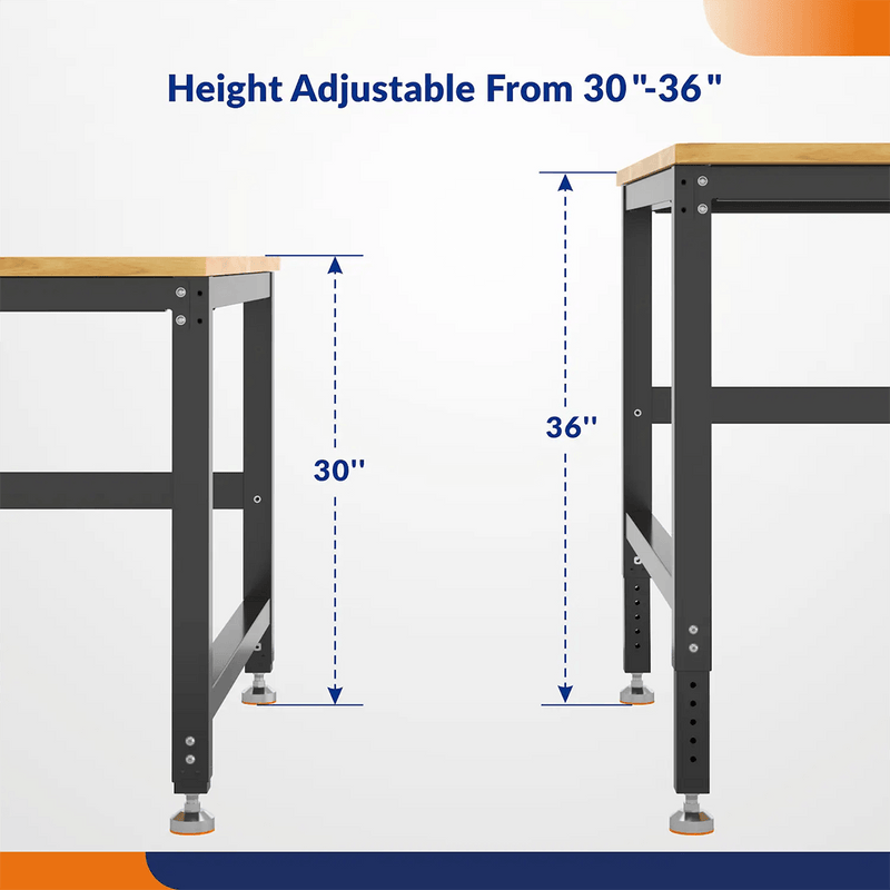 4Dock Heavy-Duty 90 x 48 Industrial Workbench (Black Frame)