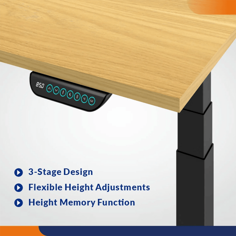 4Dock Electric  Height-Adjustable L-Shaped Industrial Workbench (Black Frame)