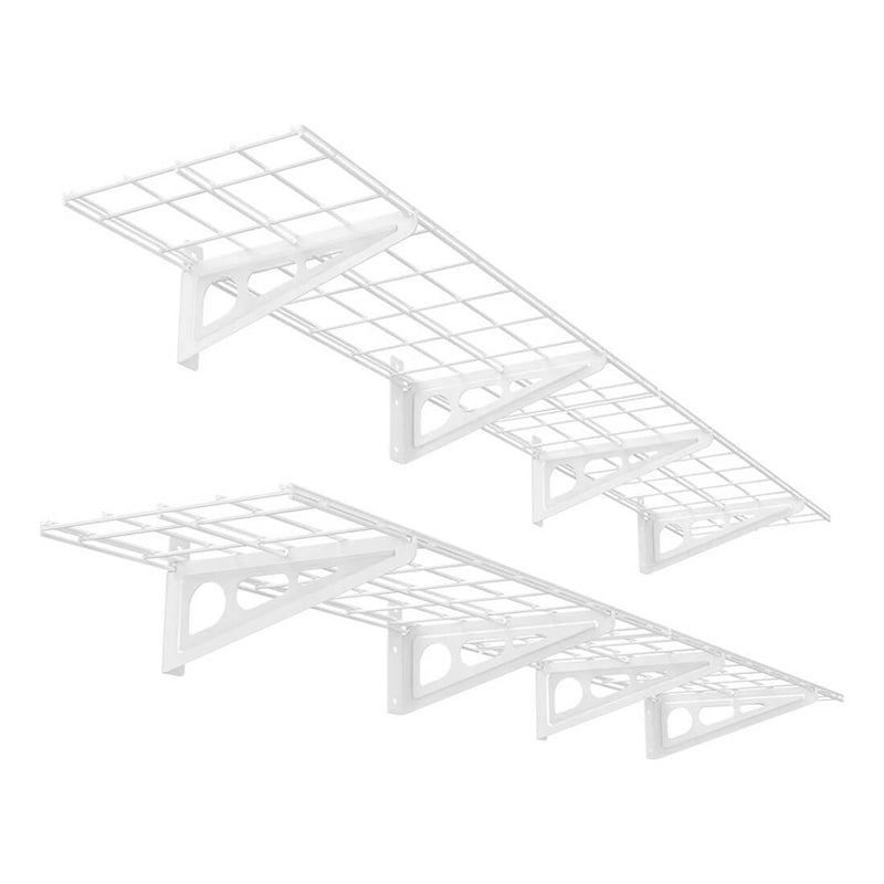 Fleximounts 1' x 6' White Wall Mounted Shelf (2-Pack)