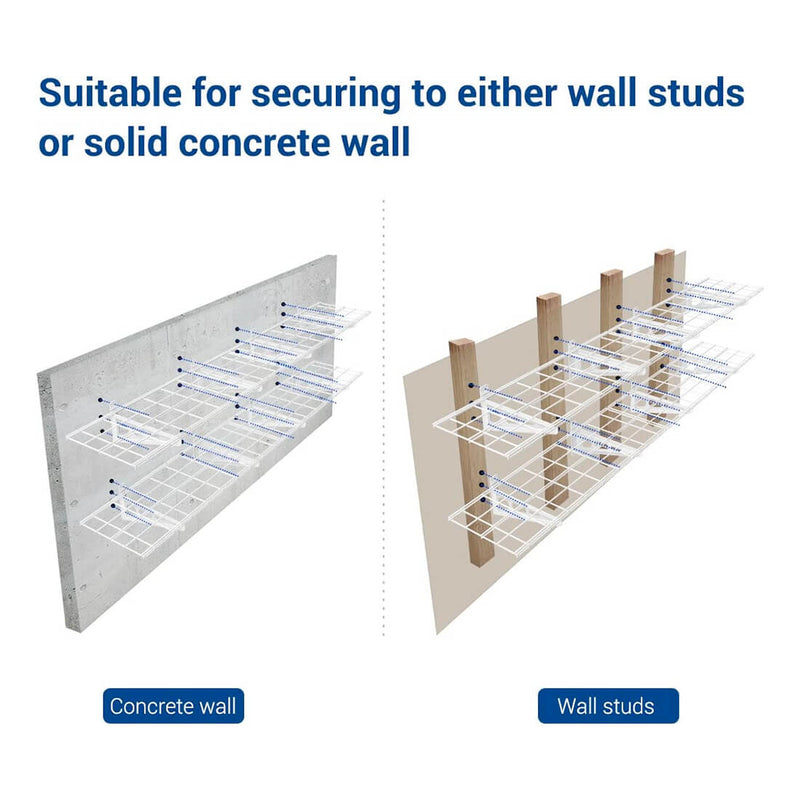Fleximounts 1' x 6' White Wall Mounted Shelf (2-Pack)