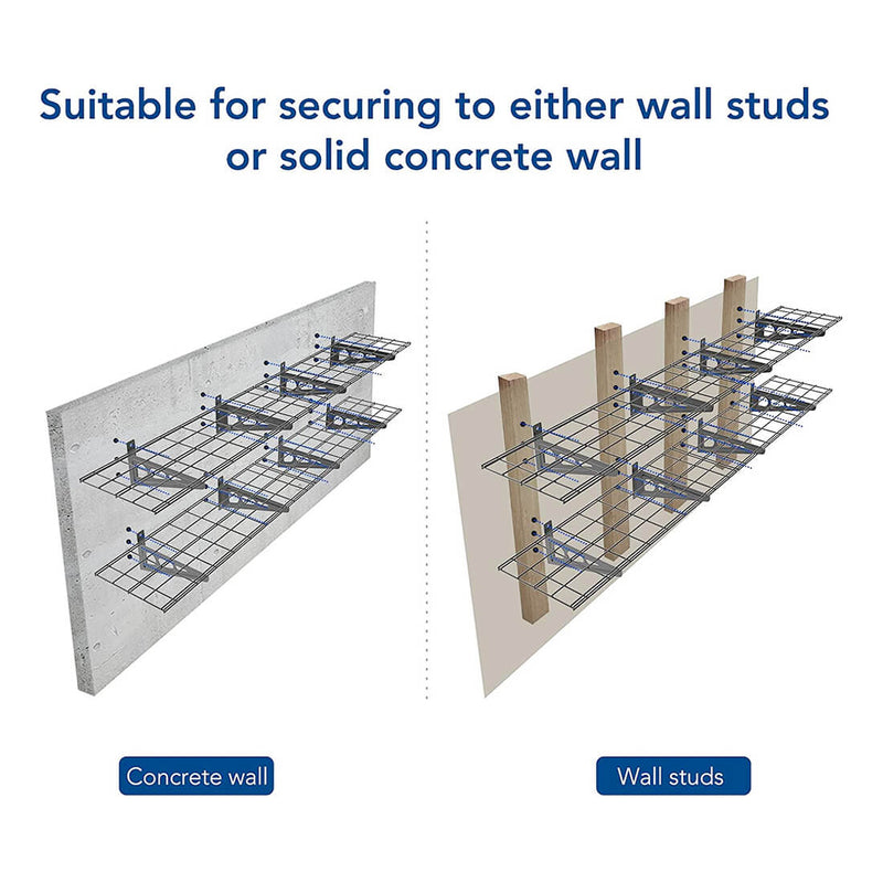 Fleximounts 1' x 6' Black Wall Mounted Shelf (2-Pack)