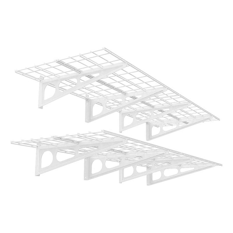 Fleximounts 2' x 6' White Wall Mounted Shelf (2-Pack)