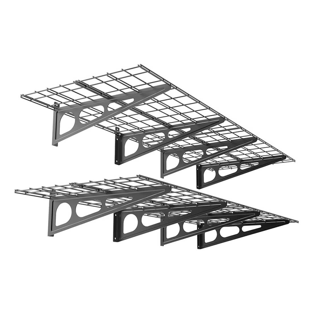 Fleximounts 2' x 6' Black Wall Mounted Shelf (2-Pack) — Garage Basics