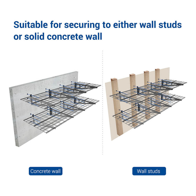Fleximounts 2' x 6' Black Wall Mounted Shelf (2-Pack)
