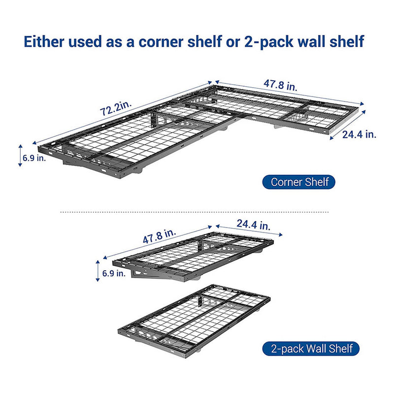 Fleximounts 2' x 4' Corner Wall Shelving (2-Pack)