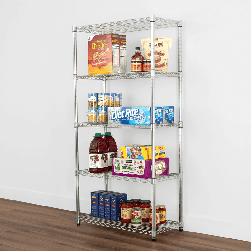 SafeRacks 14" x 30" x 60" 5-Tier Wire Rack (Zinc)