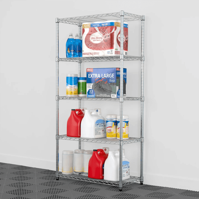 SafeRacks 14" x 30" x 60" 5-Tier Wire Rack (Zinc)
