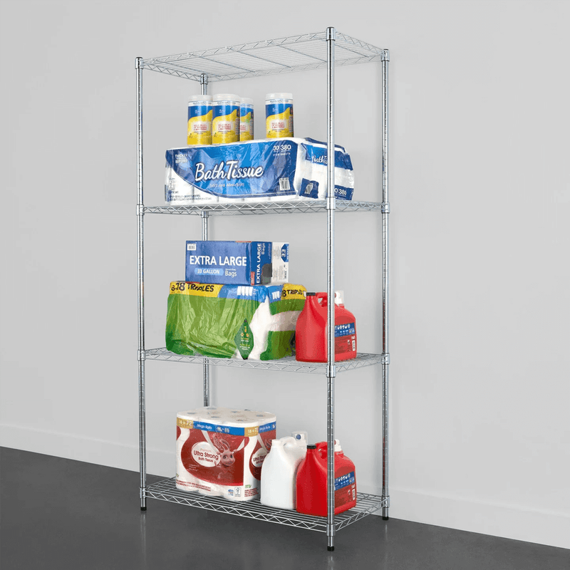 MonsterRAX 18" x 36" x 72" 4-Tier Wire Rack (Zinc)
