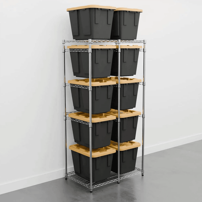 SafeRacks 12 Gallon Storage Bin Rack (Zinc)