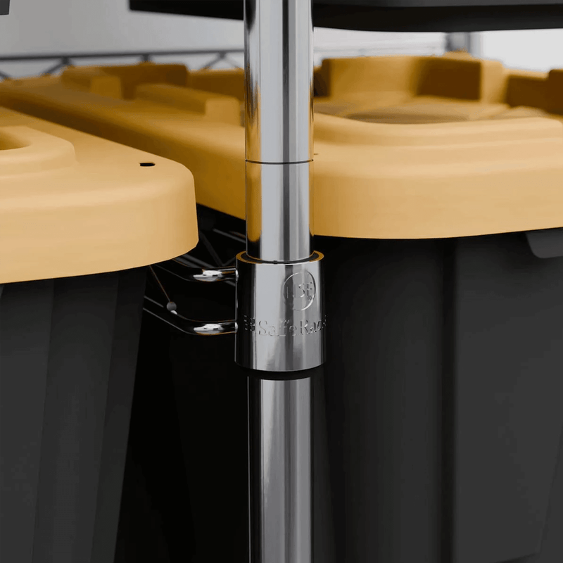 SafeRacks 12 Gallon Storage Bin Rack (Zinc)