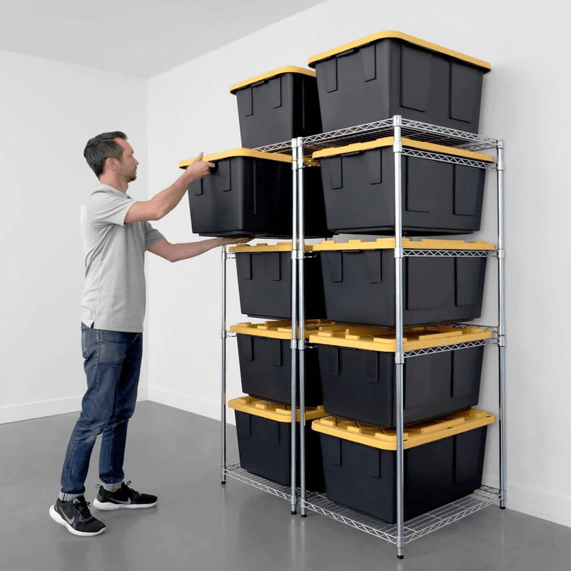 SafeRacks Storage Bin Rack (Zinc)