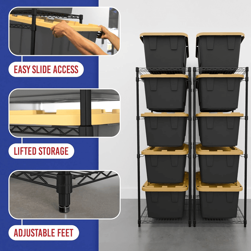 SafeRacks Storage Bin Rack (Zinc)