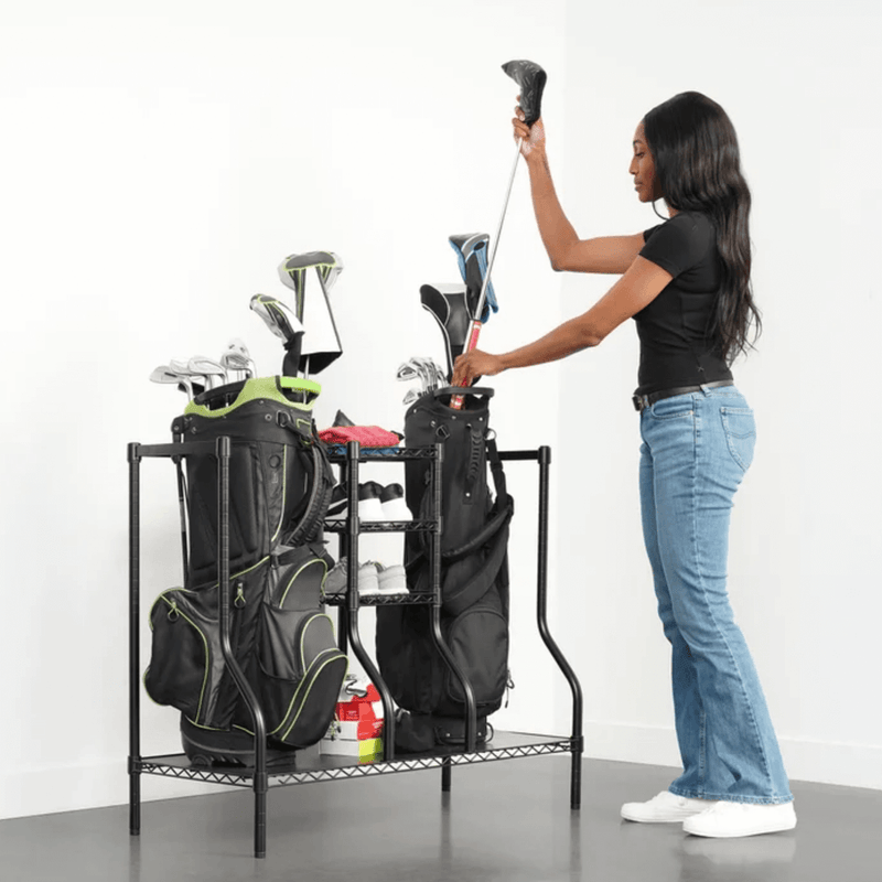 MonsterRAX Golf Bag Organizer Rack (Black)