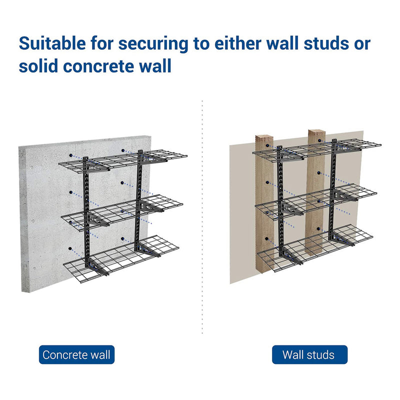 Fleximounts 3-Tier 1' x 3' Adjustable Wall Mounted Shelves