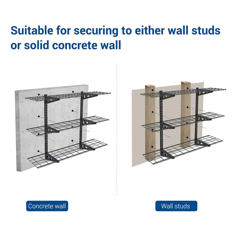Fleximounts 3-Tier 1' x 4' Adjustable Wall Mounted Shelves