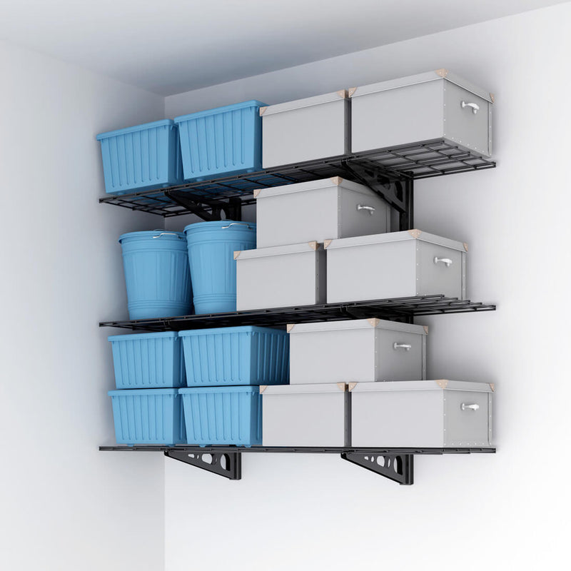 Fleximounts 3-Tier 1' x 4' Adjustable Wall Mounted Shelves