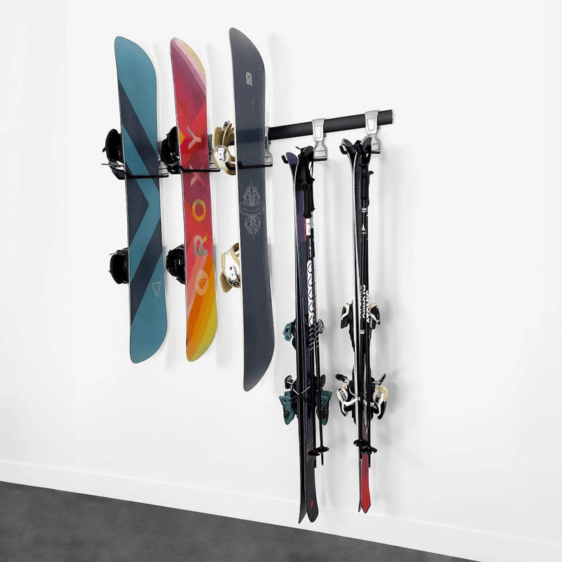 MonsterRAX Wall Mounted Ski and Snowboard Storage Rack