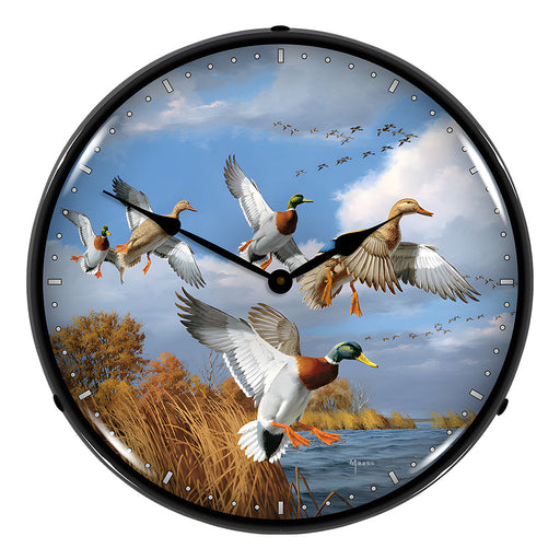 Collectable Sign and Clock Mallards Backlit Wall Clock