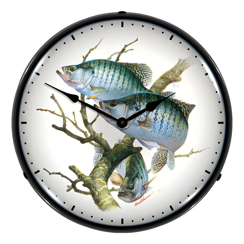 Collectable Sign and Clock Crappies Backlit Wall Clock