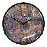 Collectable Sign and Clock Great Eight-Whitetail Deer Backlit Wall Clock