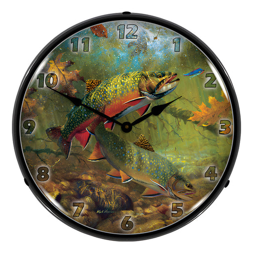 Collectable Sign and Clock American Beauties Trout Backlit Wall Clock