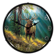 Collectable Sign and Clock Calling All Challengers Elk Backlit Wall Clock