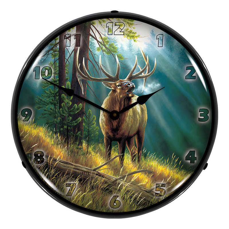 Collectable Sign and Clock Calling All Challengers Elk Backlit Wall Clock