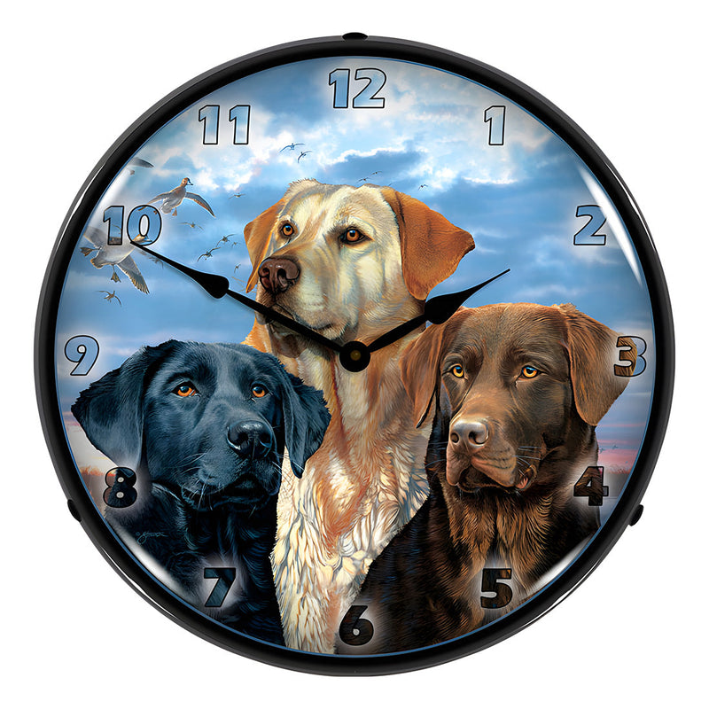 Collectable Sign and Clock Labrador Retriever Backlit Wall Clock