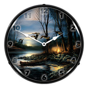 Collectable Sign and Clock Evening Glow Backlit Wall Clock