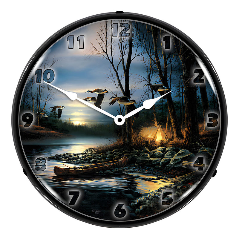 Collectable Sign and Clock Evening Glow Backlit Wall Clock