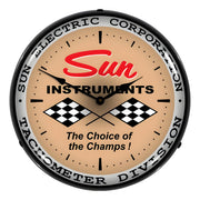 Collectable Sign and Clock Sun Tachometer Division Backlit Wall Clock