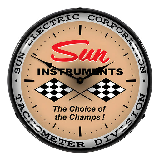 Collectable Sign and Clock Sun Tachometer Division Backlit Wall Clock