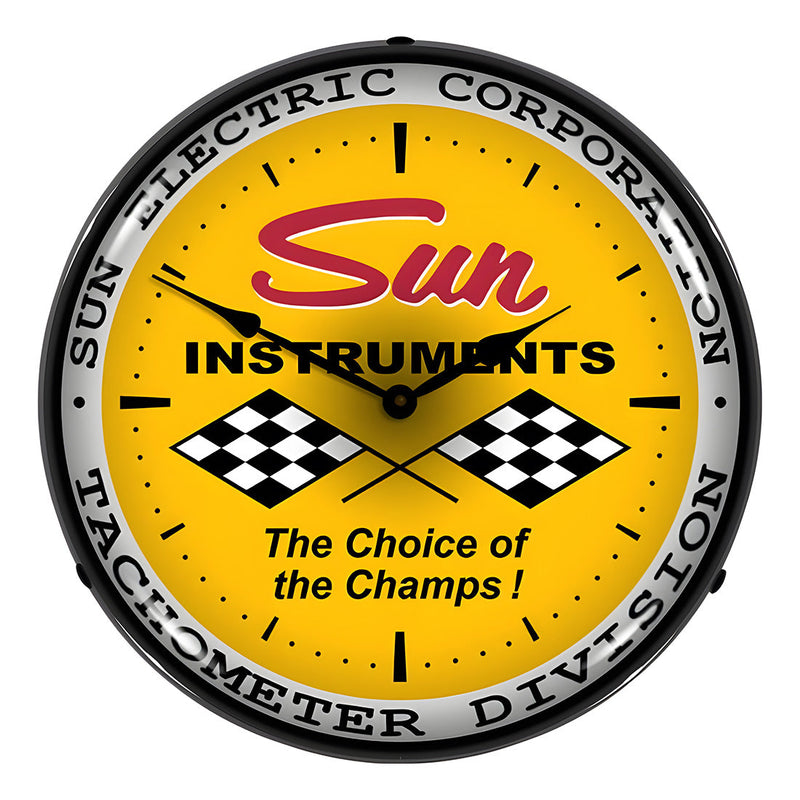 Collectable Sign and Clock Sun Instruments Backlit Wall Clock