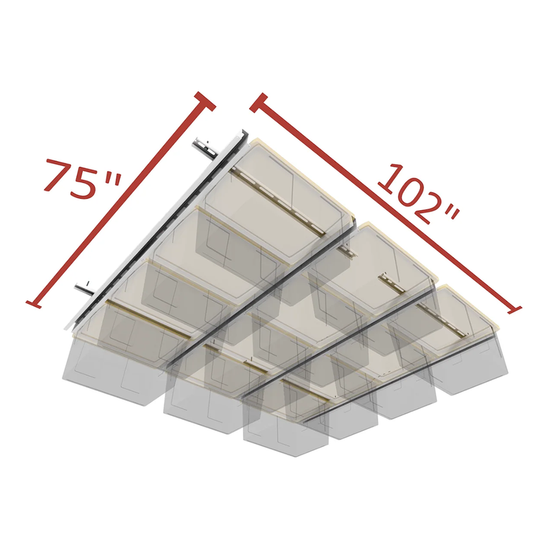 E-Z Garage Storage Tote Slide Pro Overhead Bin Storage Rack (Adjustable)