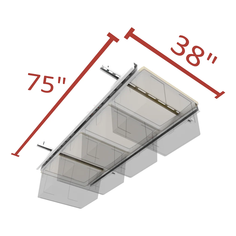 E-Z Garage Storage Tote Slide Overhead Bin Storage Rack (Adjustable)
